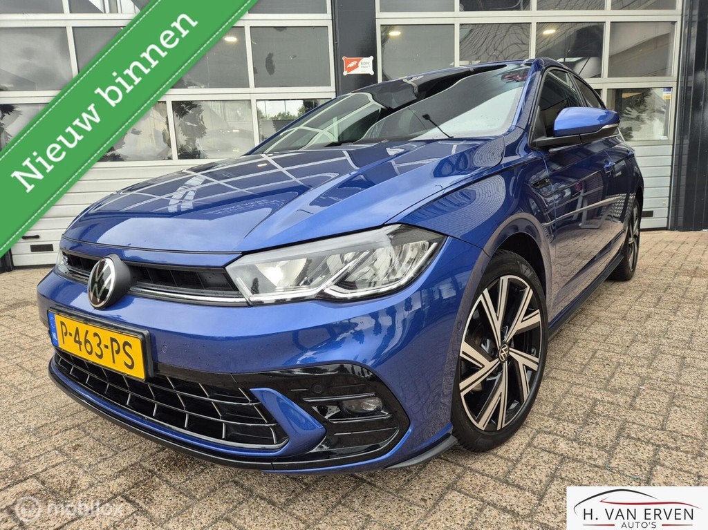 Volkswagen Polo TSI R-Line VIRTUAL COCKPIT DEALERONDERHOUDEN, Euro 6, Blauw, Bedrijf, 600 kg