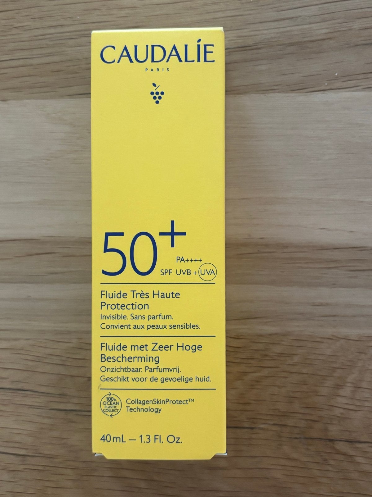 Caudalie Fluide Zeer Hoge Bescherming SPF50+ 40ml, Ophalen of Verzenden, Nieuw, Gehele gezicht, Verzorging
