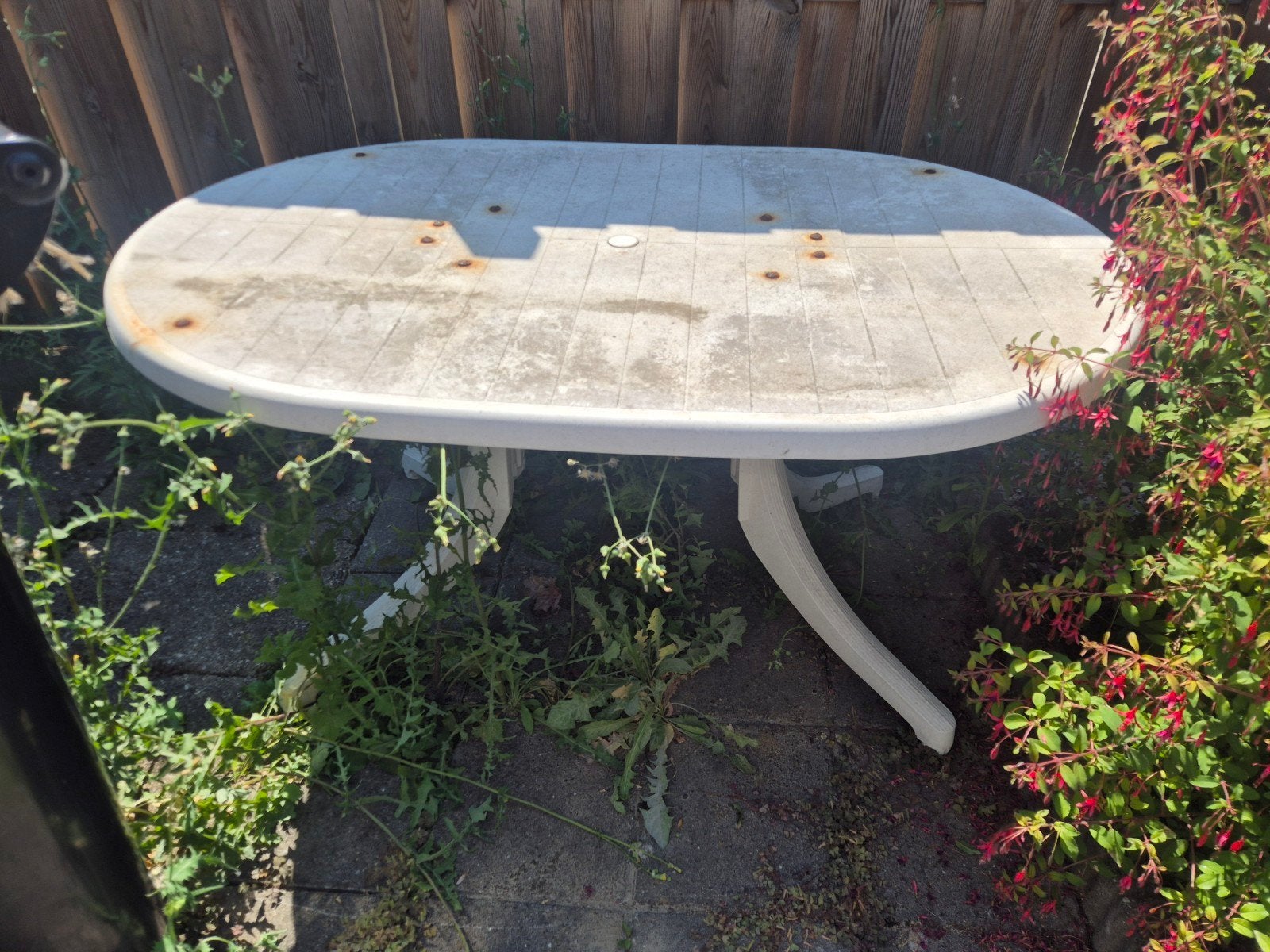 Tuintafel, Ophalen, Gebruikt, Rechthoekig, Kunststof