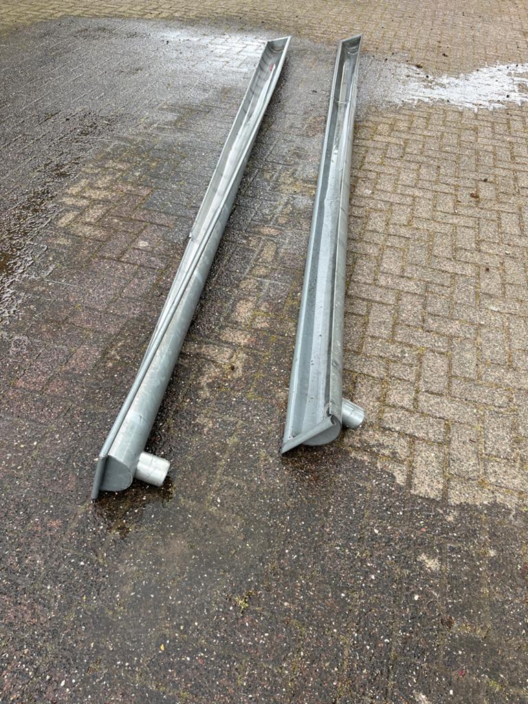 Zinken dakgoten met afvoer, zonder beugels, Ophalen, Gebruikt, 2 tot 4 meter, Zink