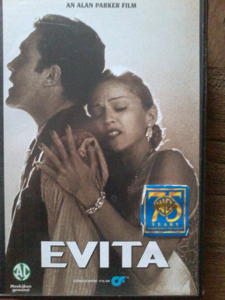 Evita VHS Video Film Madonna Antonia Banderas ( Jola ), Nederlands ondertiteld, Engels, Alle leeftijden, Drama