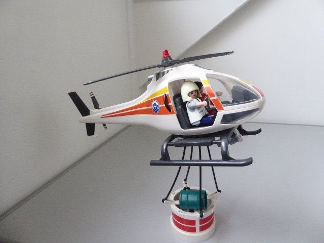 Playmobil Brandbestrijdingshelikopter met Piloot, Complete set, Voertuig, Ophalen of Verzenden, Zo goed als nieuw