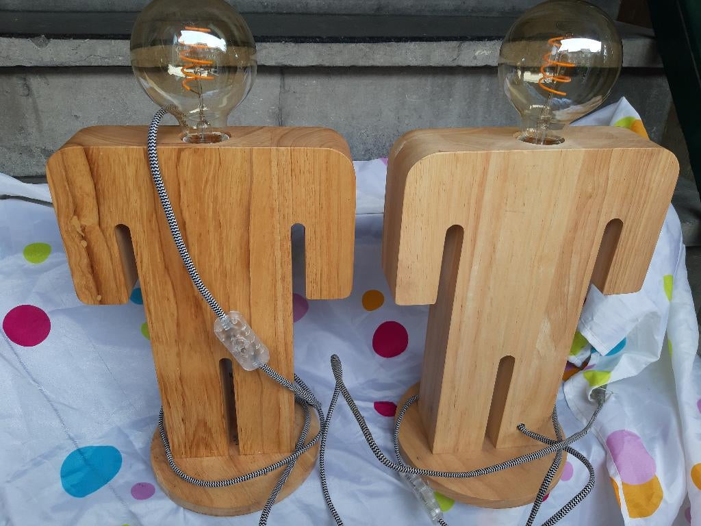 Houten Tafellamp 05-TL3288-73, Family Adam | ETH, Ophalen, Zo goed als nieuw, Overige materialen