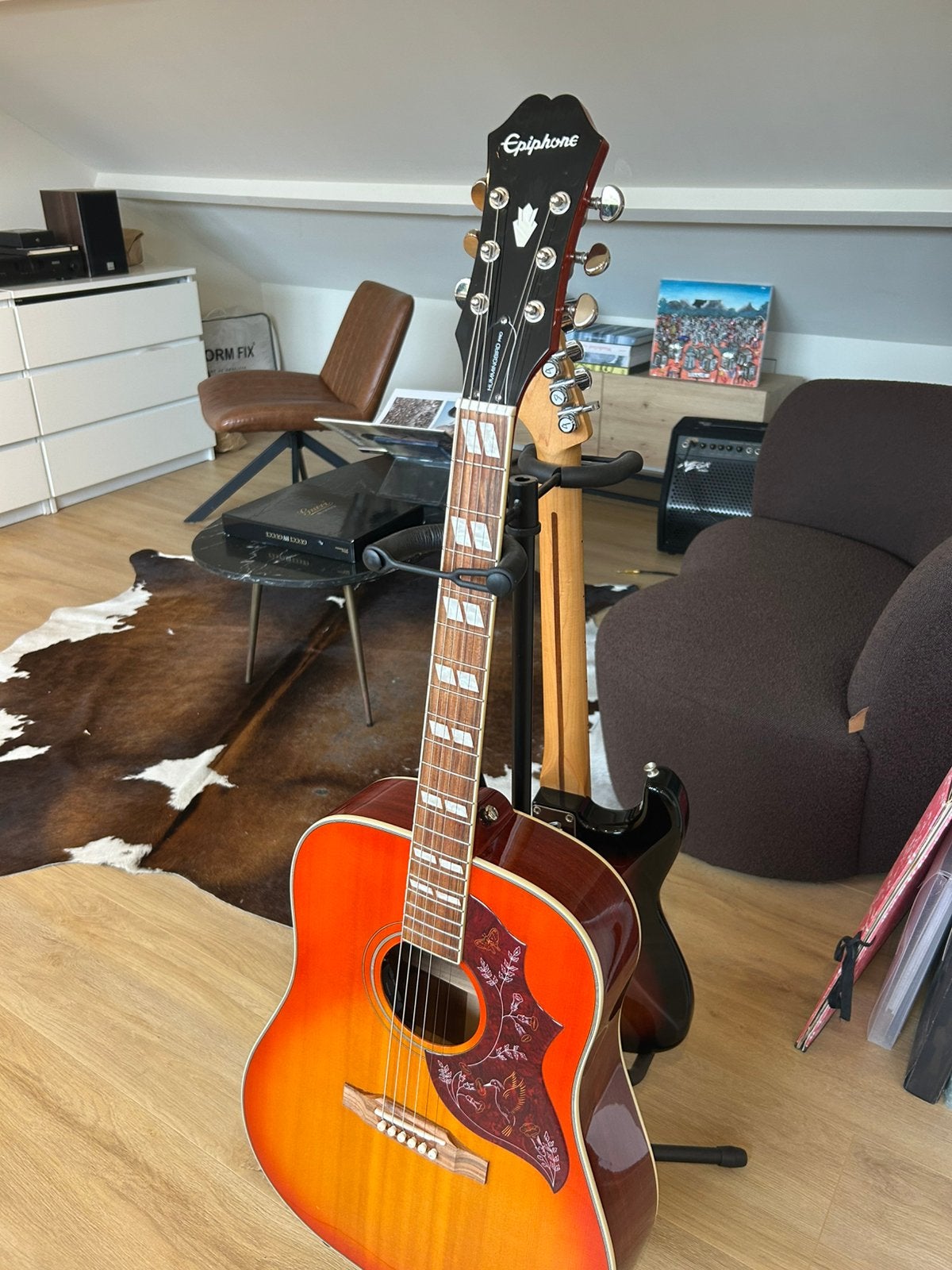 Epiphone Hummingbird Pro FC akoestisch-Electrisch, Muziek en Instrumenten, Ophalen, Zo goed als nieuw, Western- of Steelstringgitaar