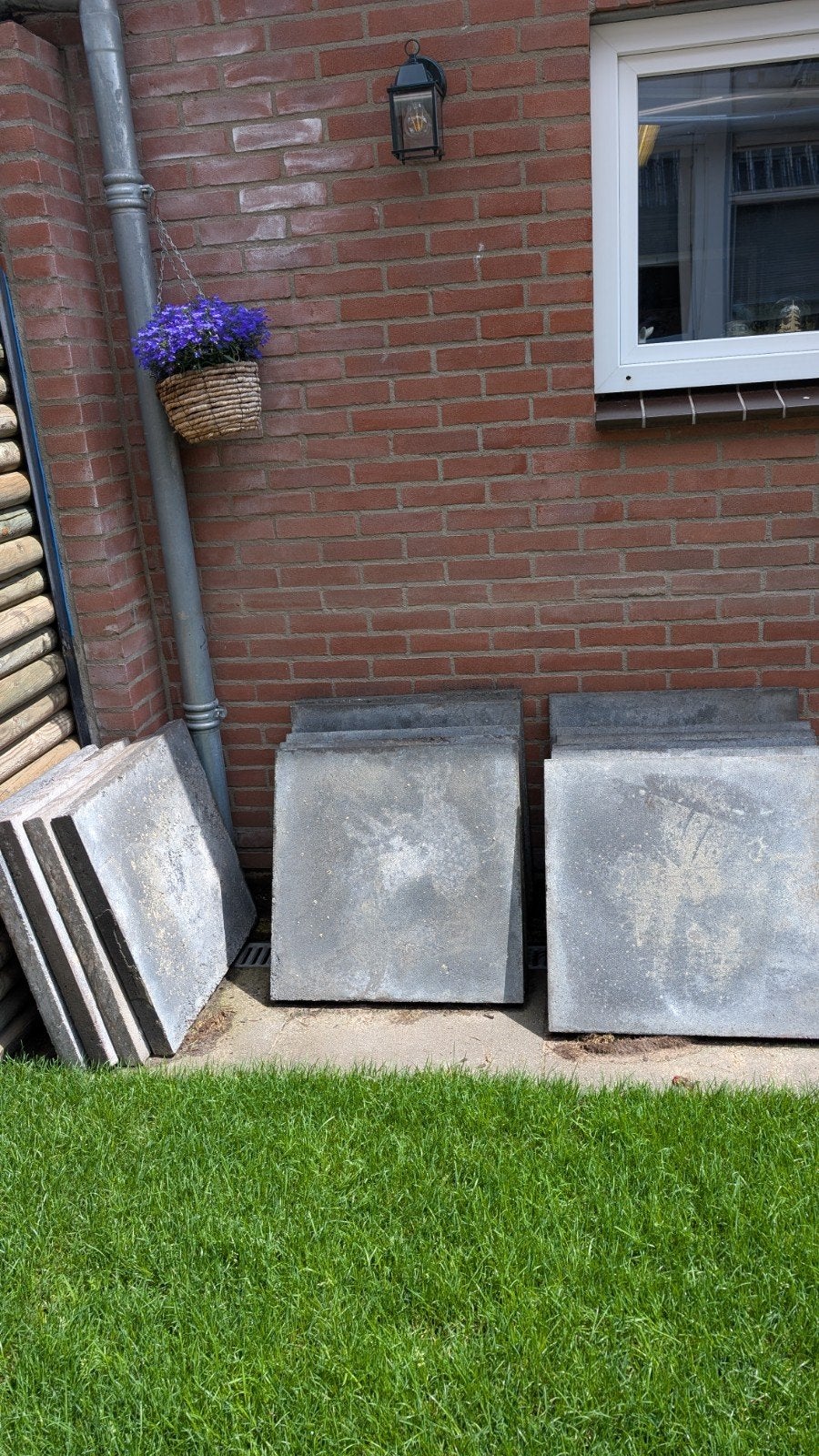 Tegels 60x60cm, Tuin en Terras, Tegels en Klinkers, Ophalen, Gebruikt, Minder dan 5 m², Beton