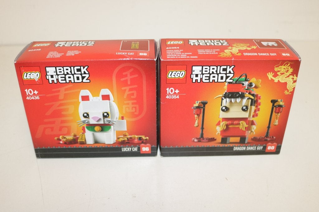 Lego 40436 & 40354 Brick Headz Lucky Cat & Dragon Dance Guy, BrickHeadz, Lego, Nieuw, Ophalen of Verzenden