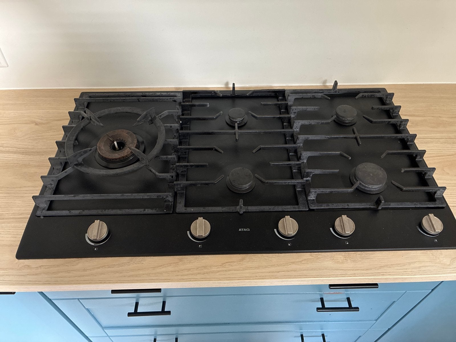 ATAG 5-pits gasfornuis - Zwart, Inbouw, Ophalen, Gebruikt, Minder dan 85 cm, 60 cm of meer
