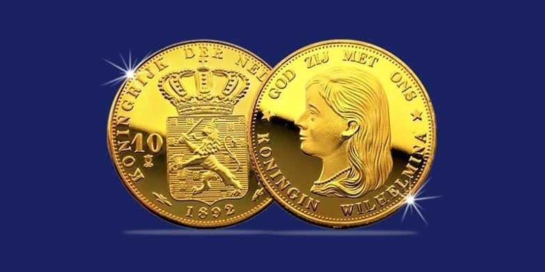 Herslag Gouden tientje Koningin Wilhelmina 1892, Ophalen of Verzenden