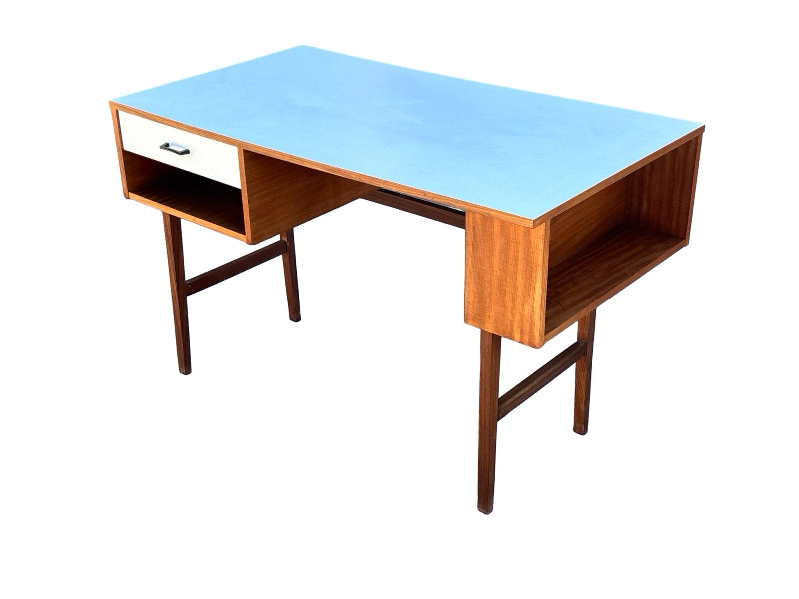 Vintage bureau teak fineer formica jaren 60, Gebruikt, Vintage, Vintage, Vintage