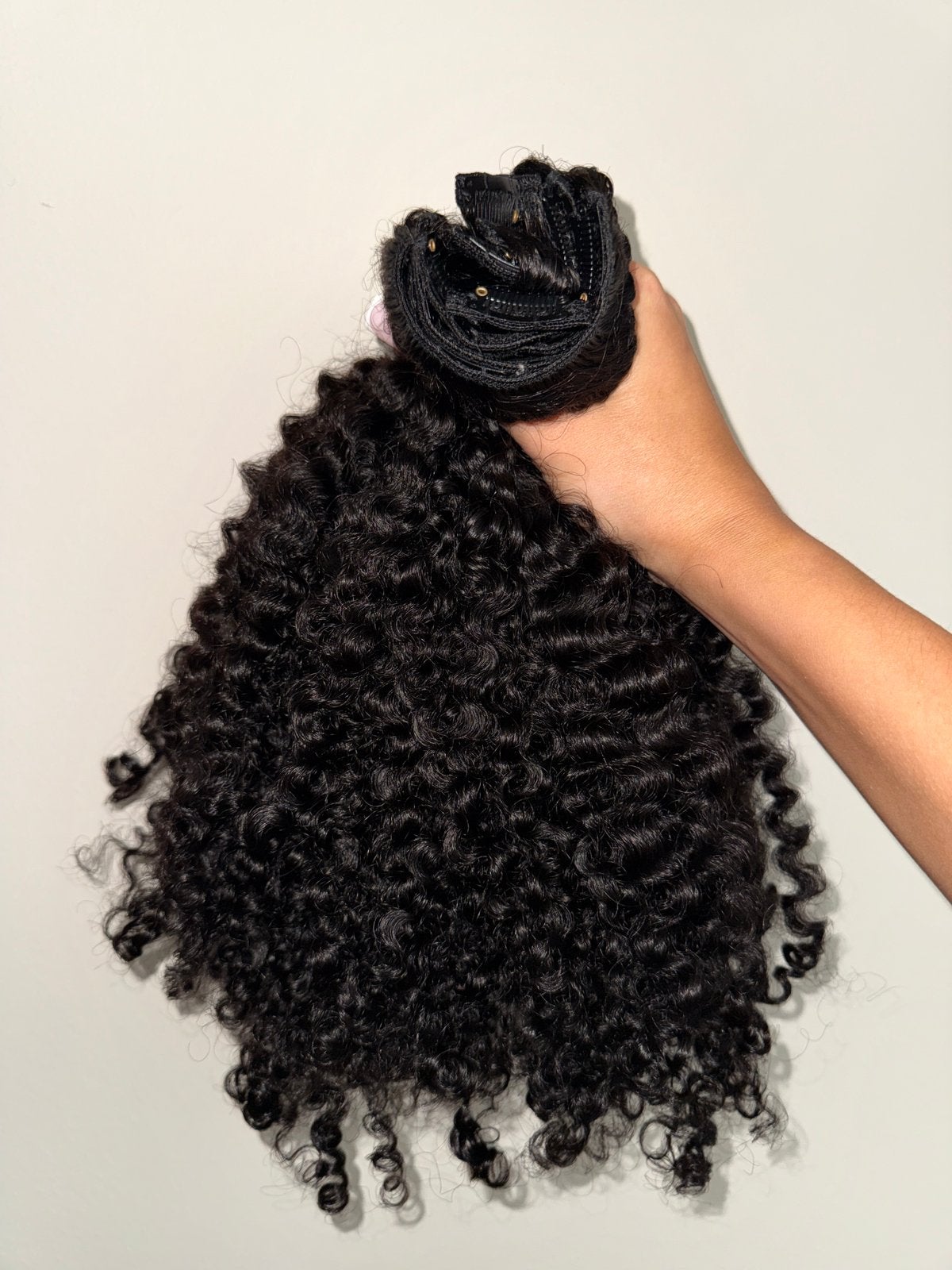 Virgin Human Hair Clip-ins Water Kinky Curly | 220g,22 inch, Verzenden, Zo goed als nieuw, Pruik of Haarverlenging