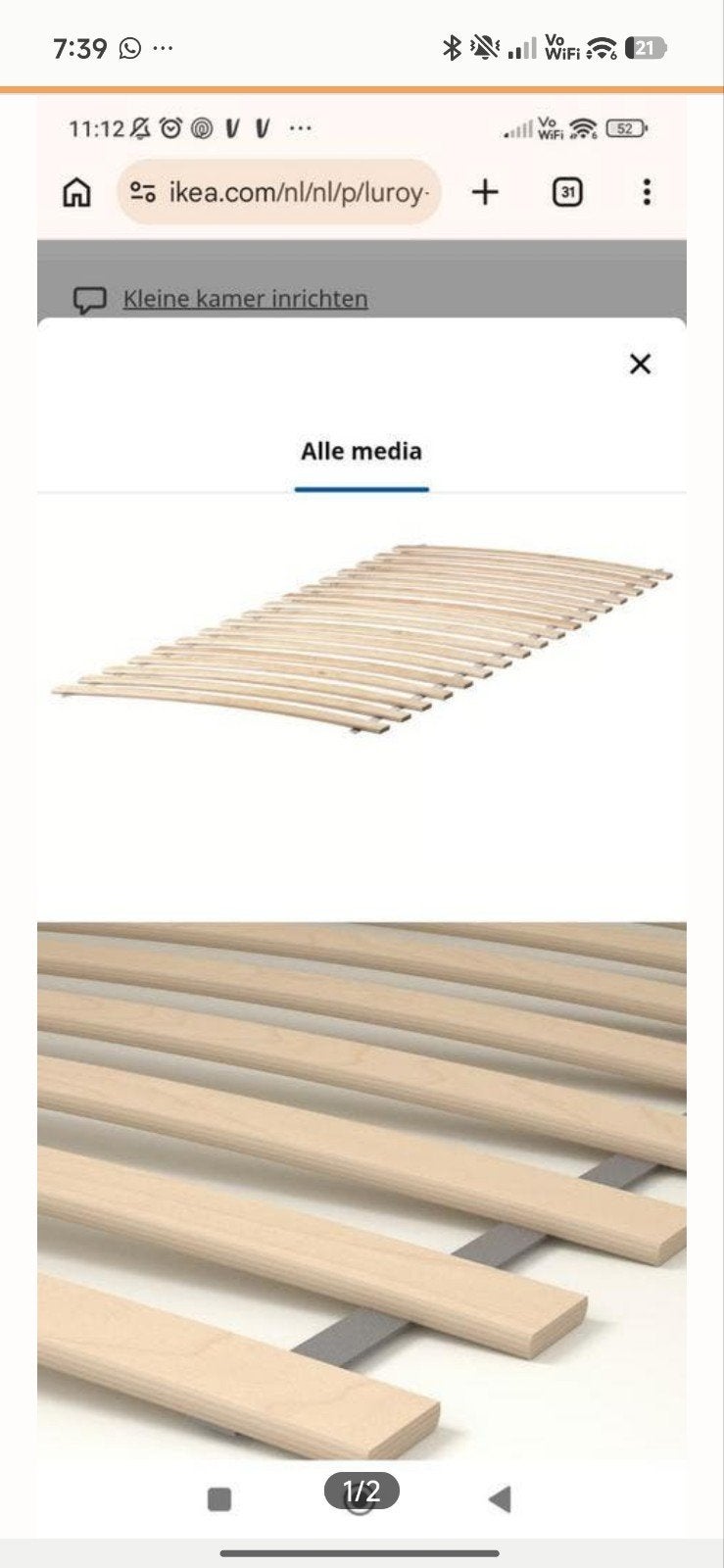 Lattenbodem 80x200, Ophalen, Eenpersoons, 200 cm, 90 cm
