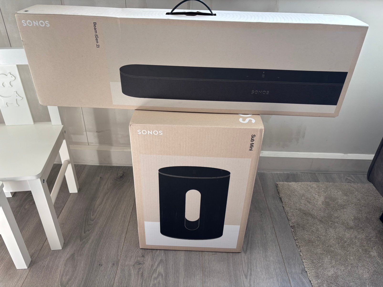 Sonos Beam en sub mini lege dozen, Ophalen, Zo goed als nieuw, Mobiele airco, Minder dan 60 m³