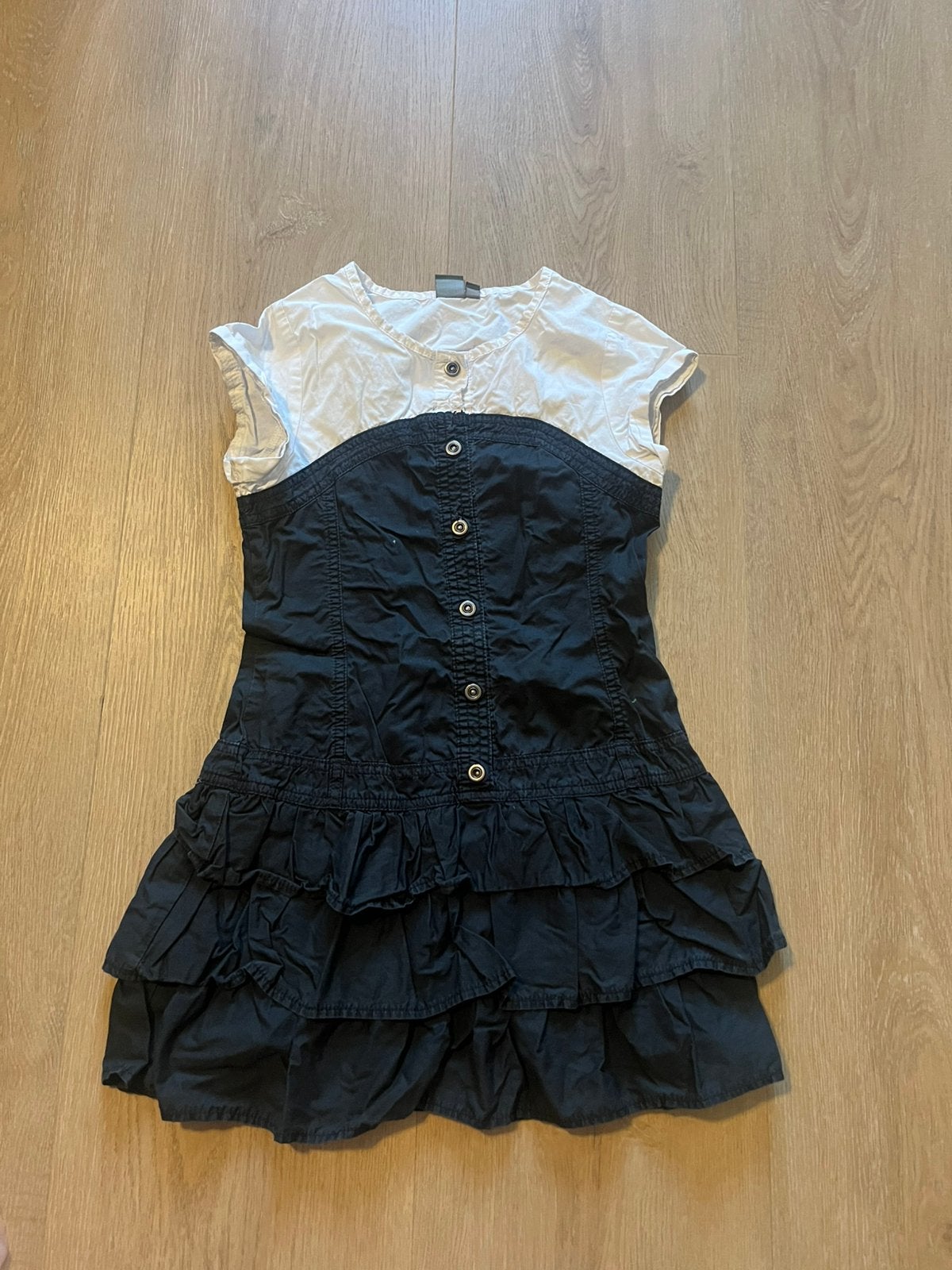 Jurk meisje maat 140 zgan zwart wit, Kinderen en Baby's, Kinderkleding | Maat 140, Ophalen of Verzenden, Zo goed als nieuw, Meisje