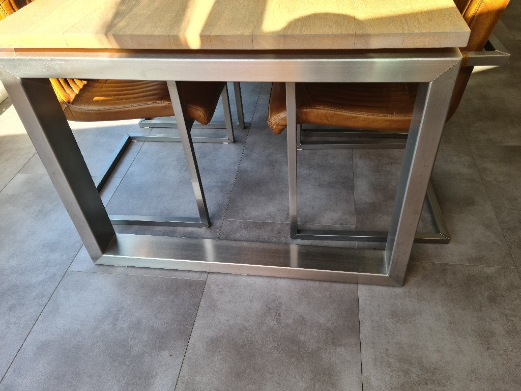eettafel met 6 stoelen, Huis en Inrichting, Tafels | Eettafels, Ophalen, Gebruikt, 200 cm of meer, 50 tot 100 cm