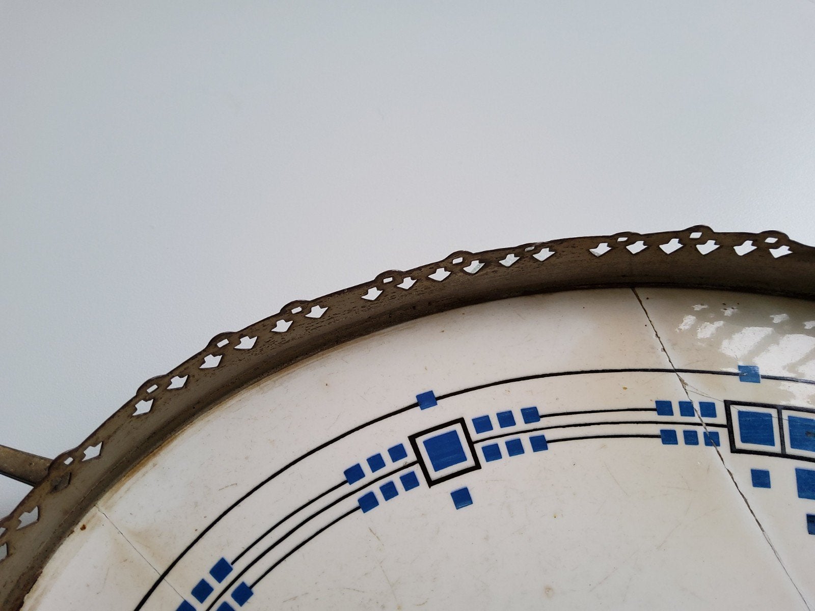 vintage dienblad, Ophalen of Verzenden, Gebruikt, Rechthoekig, Natuurlijk materiaal