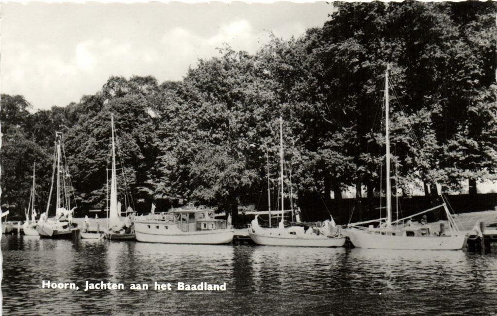 Hoorn, Jachten aan het Baadland - ongelopen, Ophalen of Verzenden, 1960 tot 1980, Ongelopen, Noord-Holland