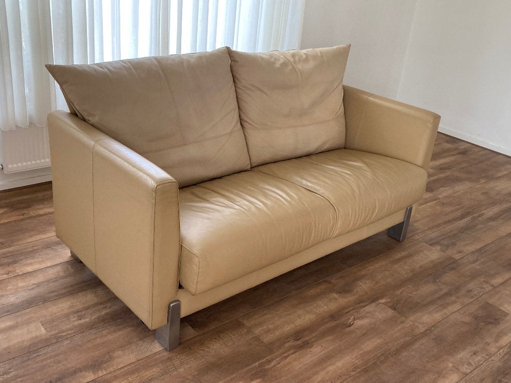 Luxe Leolux 2,5-zits bank – kwaliteitsleer – 168 cm breed, Ophalen, Gebruikt, Design, 150 tot 200 cm