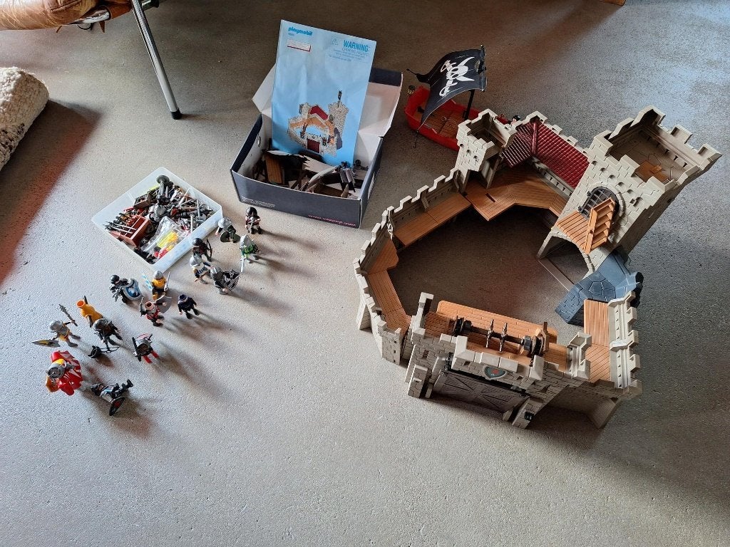 Playmobil kasteel, ridders en piratenbootje, Ophalen, Gebruikt