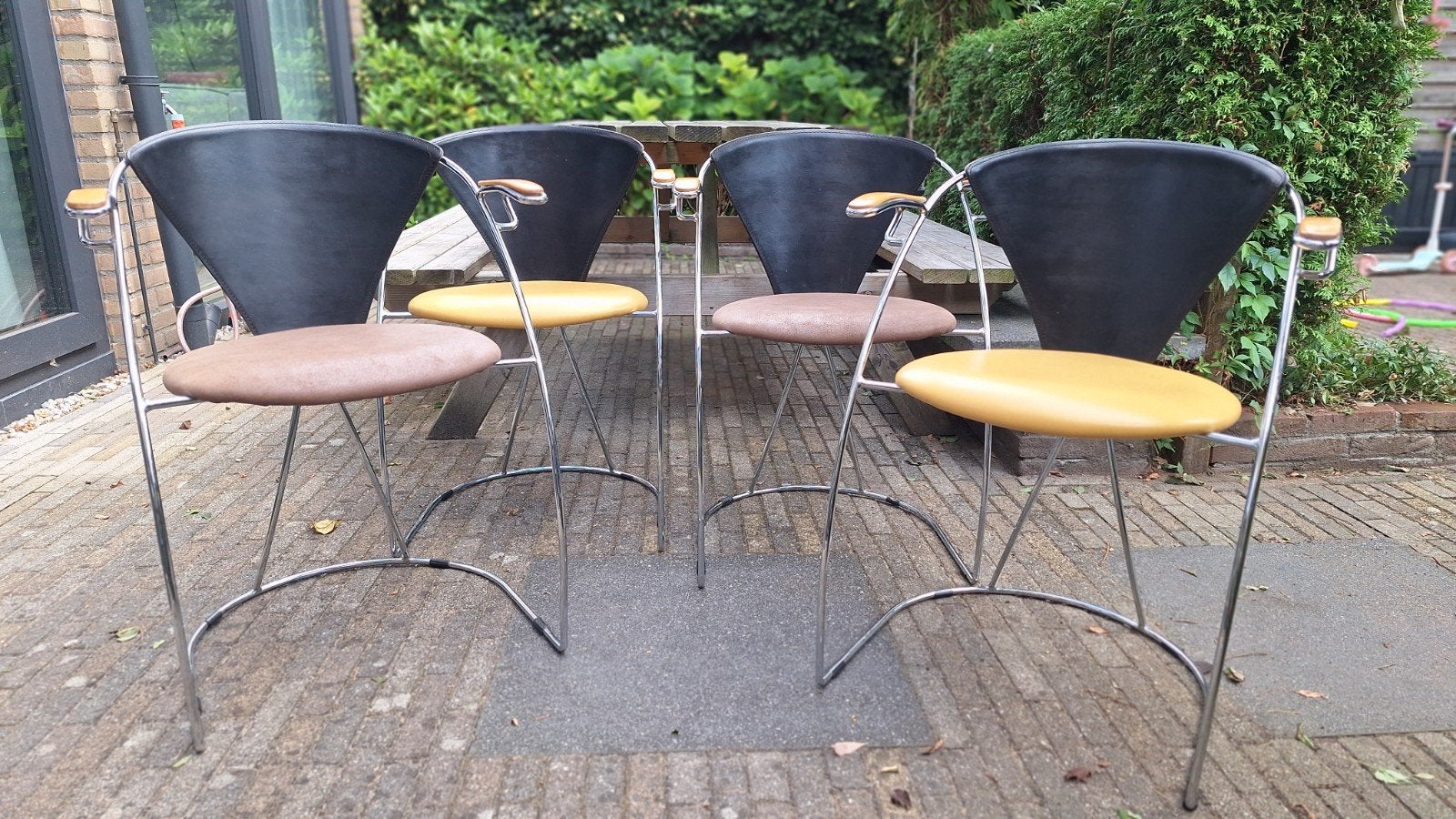 Set van 4 vintage Italiaanse jaren '80 Arrben stoelen, model, Huis en Inrichting, Ophalen, Gebruikt, Overige kleuren, Vier