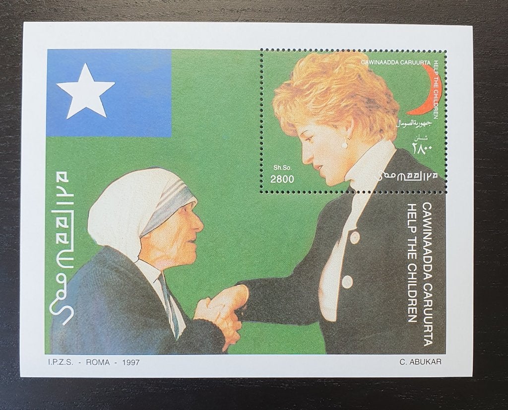 Somalie 1998 Prinses Diane Moeder Theresa Michel blok 45 pf, Verzenden, Overige landen, Postfris