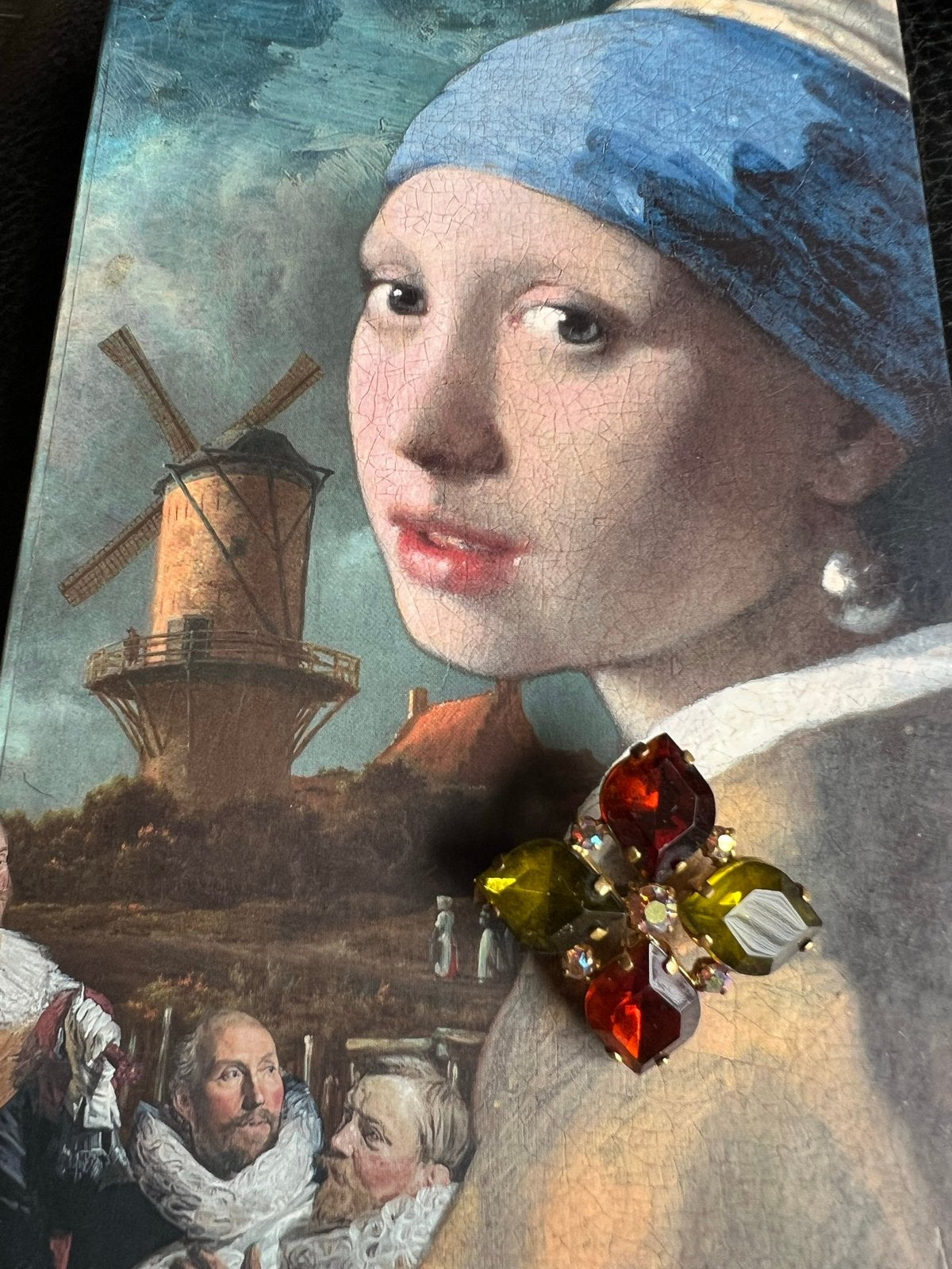 Vintage Tsjechische broche met kristallen, Met kristal, Overige materialen, 4 tot 7 cm, Gebruikt