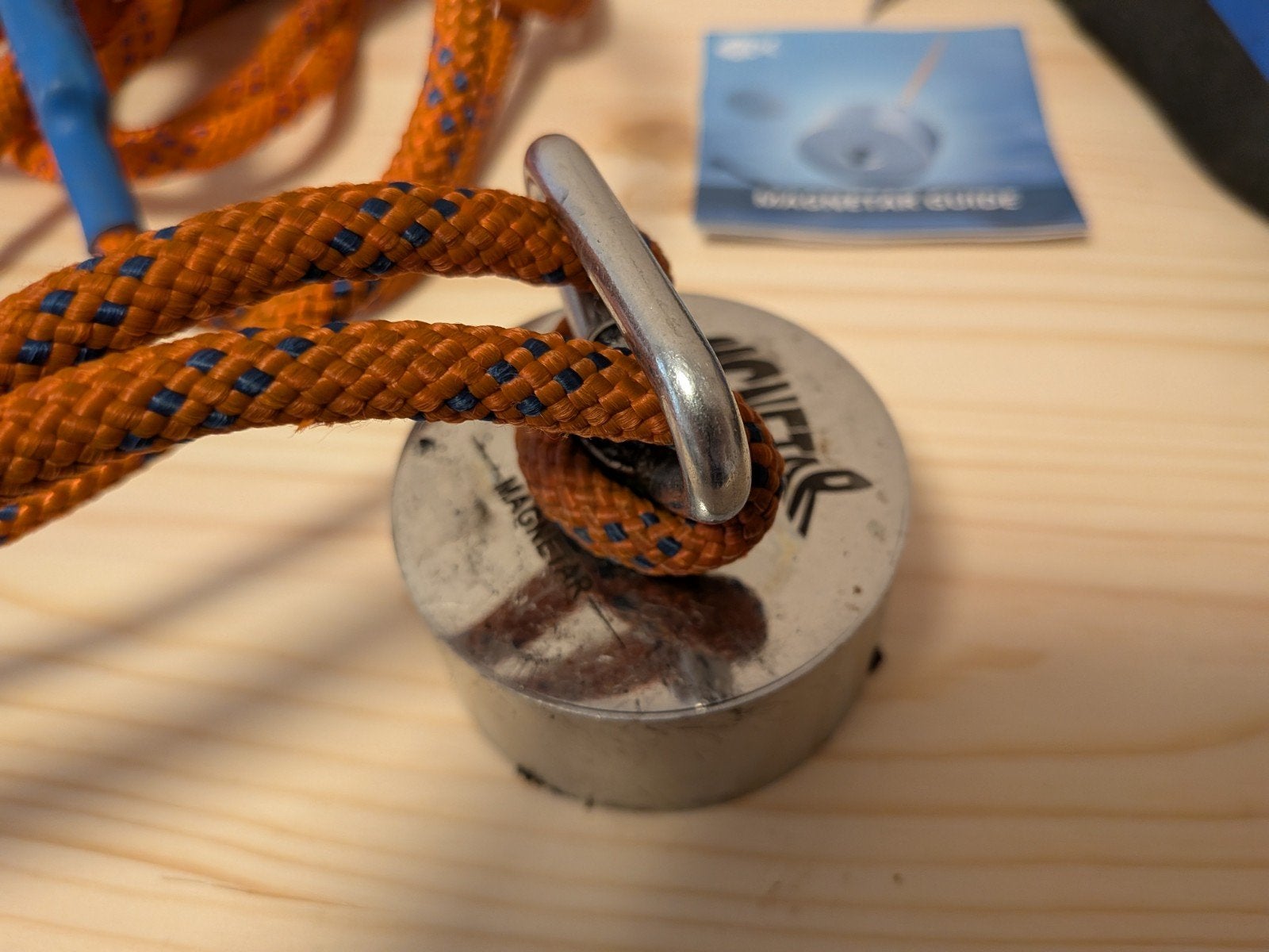 Magneetvissen set met touw, handschoenen en grijphaak, Ophalen of Verzenden, Gebruikt