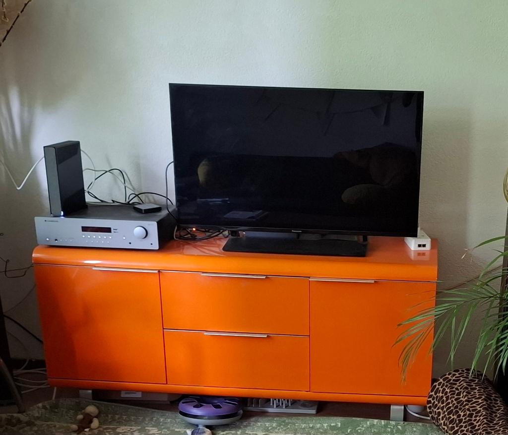 Tv meubel, vintage-look, oranje, Ophalen, Gebruikt, Overige merken