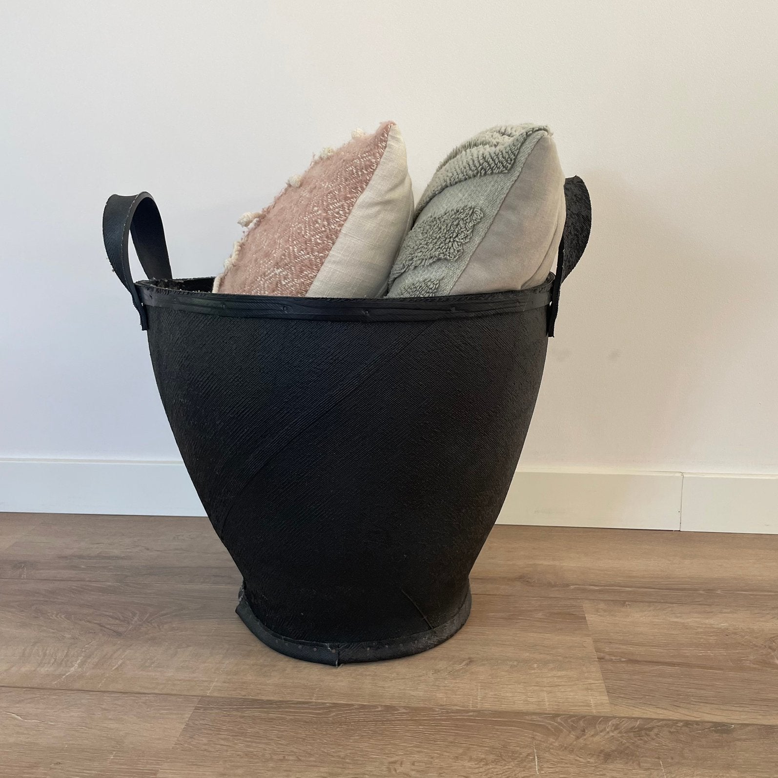 Autoband rubber opbergmand industrieel zwart, Huis en Inrichting, Ophalen, Overige materialen, Mand, Rond