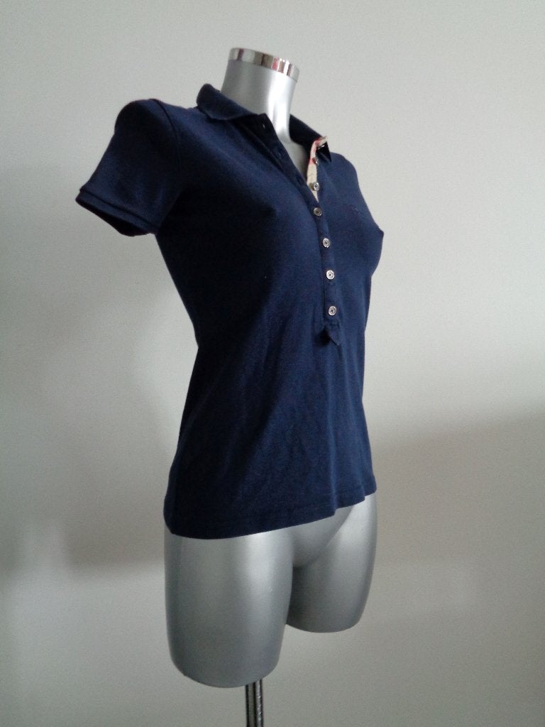 Burberry Brit polo top met nova check, maat small Nieuw, Blauw, Nieuw, Ophalen of Verzenden, Maat 36 (S)