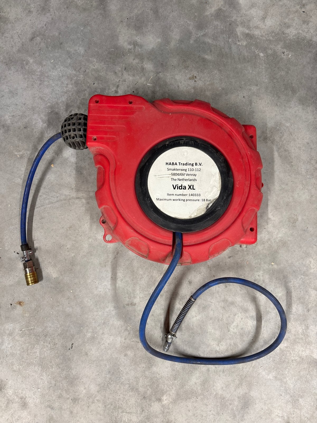 HABA Vida XL luchtslanghaspel lucht slang haspel, Doe-het-zelf en Verbouw, Compressors, 100 liter of meer, Ophalen, Gebruikt, 10 bar of meer