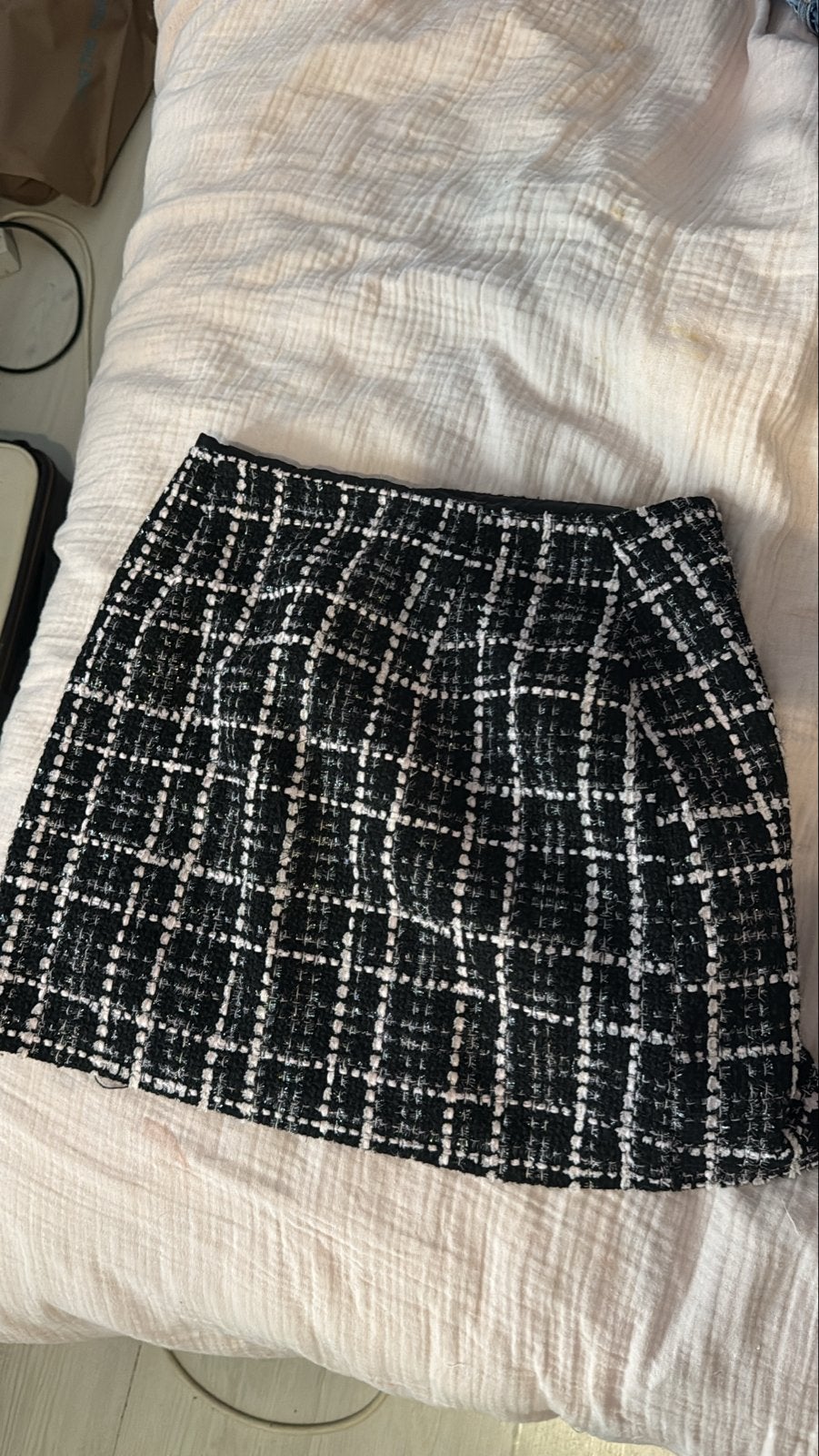 Zwart-wit geruite mini-rok met knopen, Kleding | Dames, Zwart, Ophalen of Verzenden, Zo goed als nieuw, Maat 36 (S)