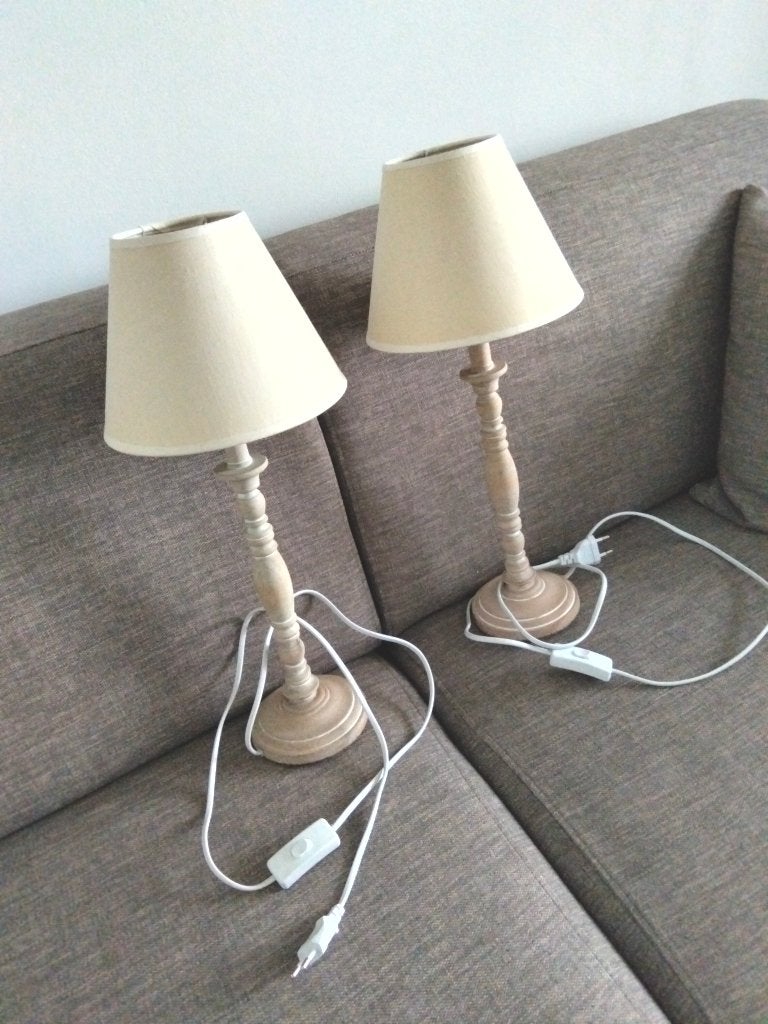 Schemerlampjes, Huis en Inrichting, Lampen | Tafellampen, Ophalen, Gebruikt, Hout, 50 tot 75 cm