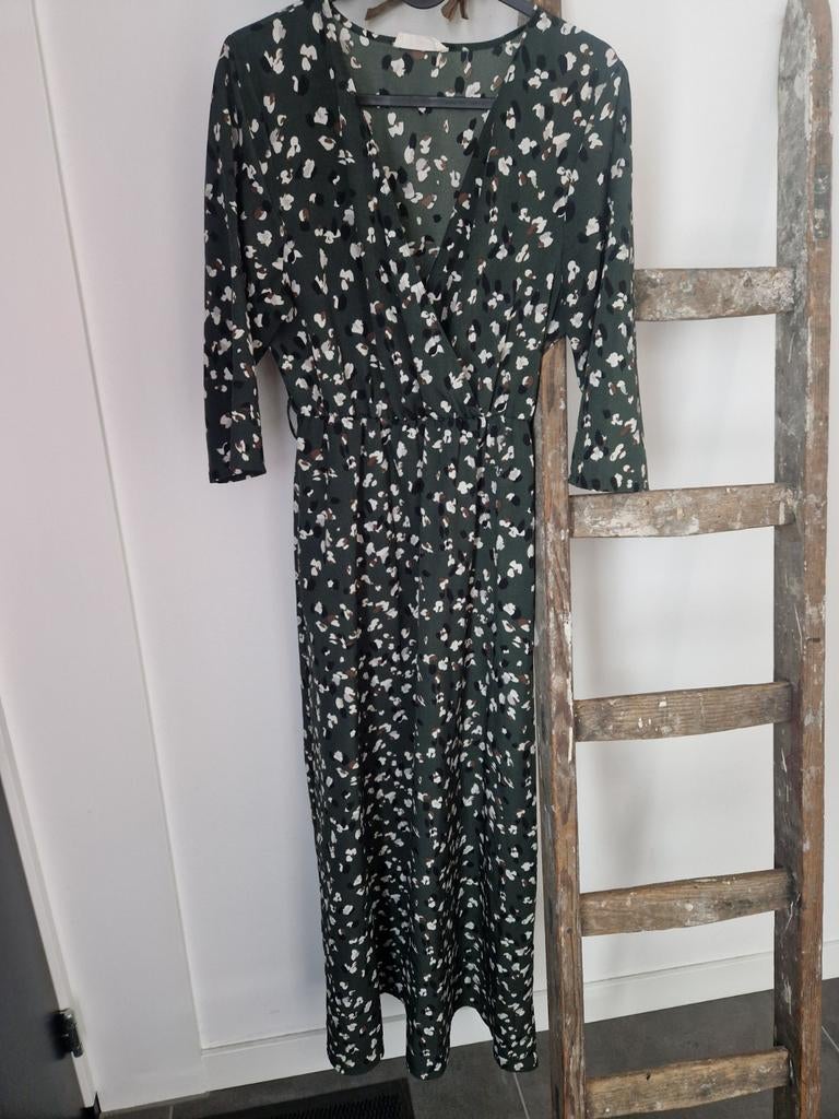 24COLOURS Groene Jurk met Print - Maat M, Kleding | Dames, Maat 38/40 (M), Ophalen of Verzenden, Zo goed als nieuw, 24COLOURS