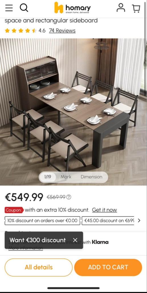 Uitschuifbare eettafel met opbergkast, Ophalen, 50 tot 100 cm, Zo goed als nieuw, 150 tot 200 cm