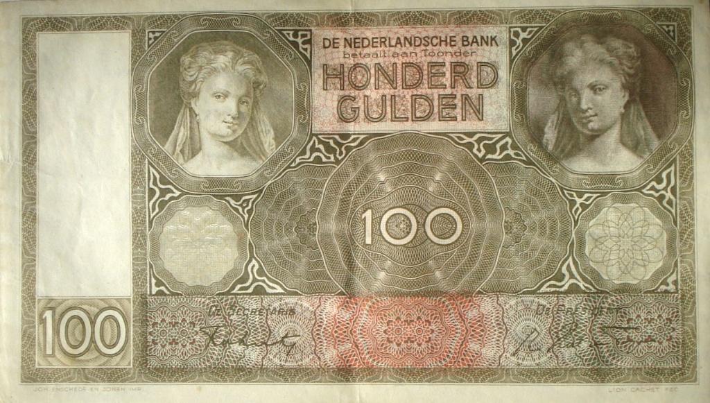 Nederland 100 gulden 1944 (PL97.d2.b) (KM070128), Ophalen of Verzenden, 100 gulden, Los biljet