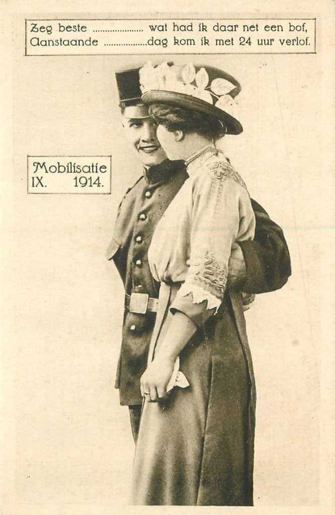 388-543-015 Mobilisatie 1914 Landweerrijmen, Verzamelen, Ansichtkaarten | Nederland, Verzenden, Voor 1920, Zuid-Holland