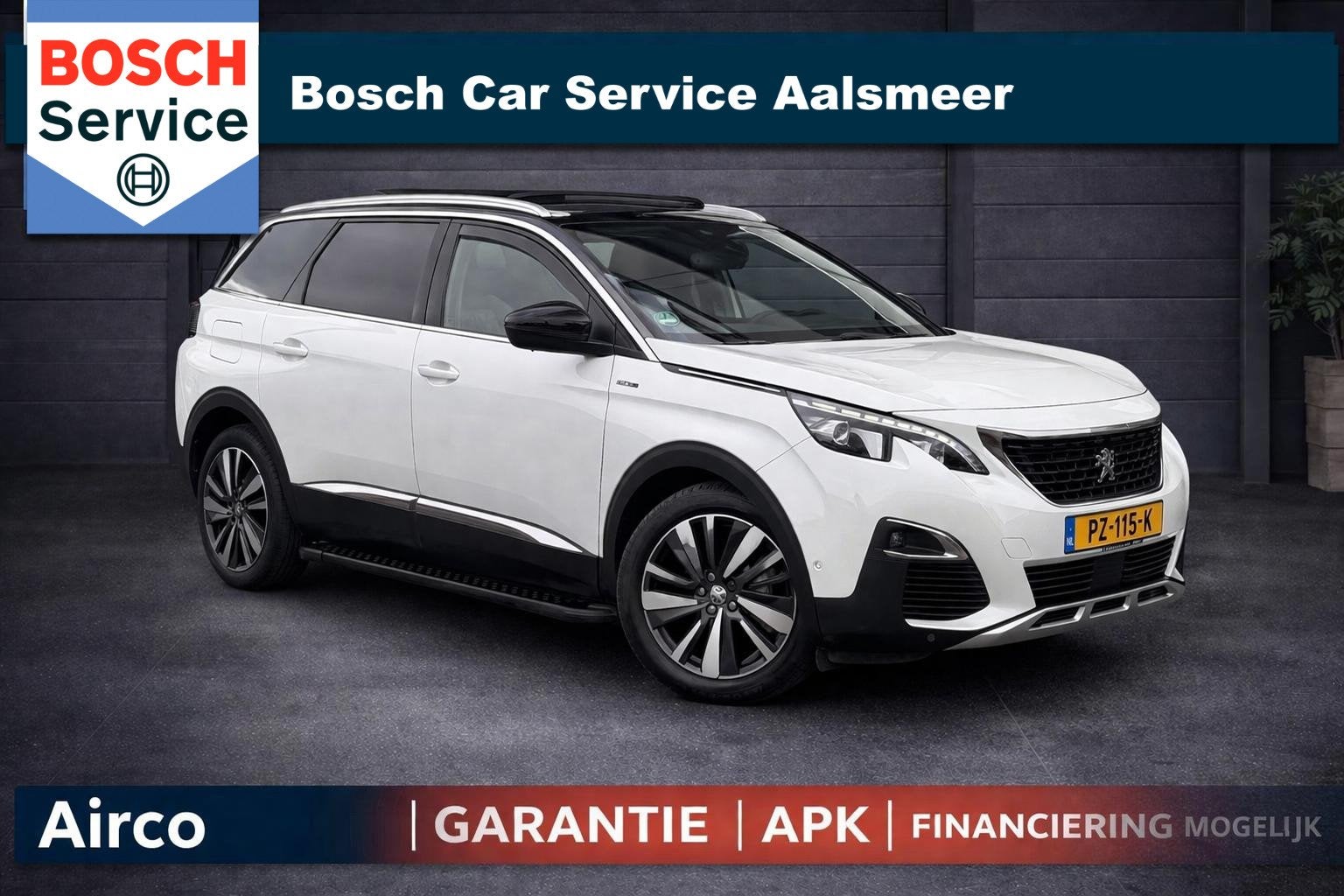 Peugeot 5008 1.6 e-THP GT-Line / Pano / 7 pers / Garantie /, 1350 kg, Gebruikt, 4 cilinders, Wit
