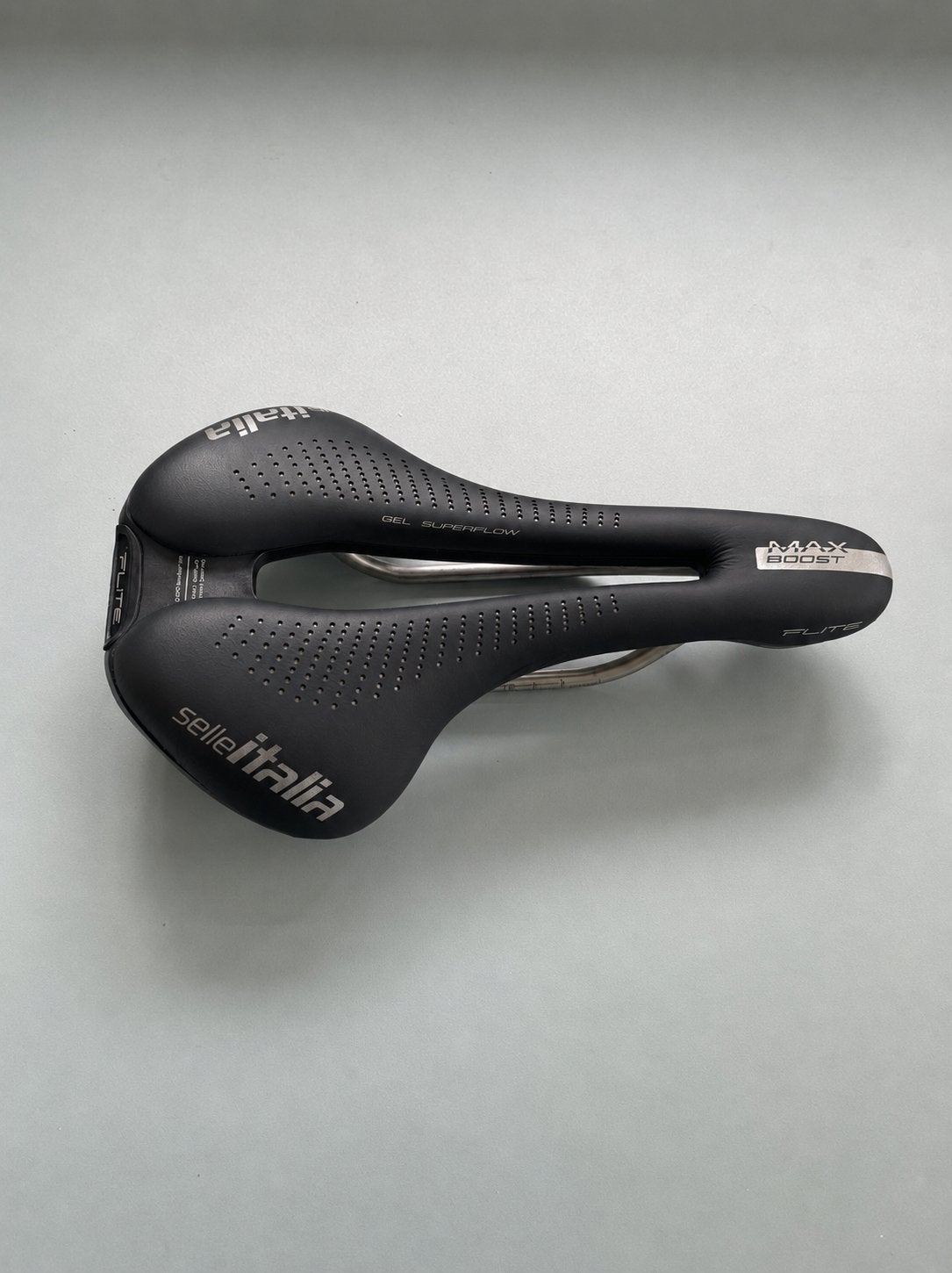 Selle Italia Max Flite Boost TI316 Gel Superflow Zadel, Titanium, Ophalen of Verzenden, Zo goed als nieuw, Zadel