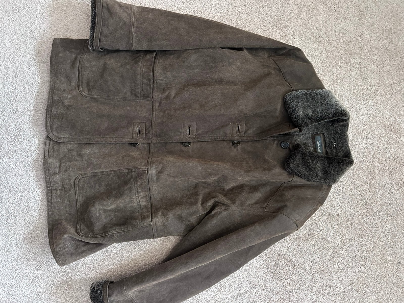 Suede dames jas, Ophalen of Verzenden, Zo goed als nieuw, Maat 46/48 (XL) of groter, Groen