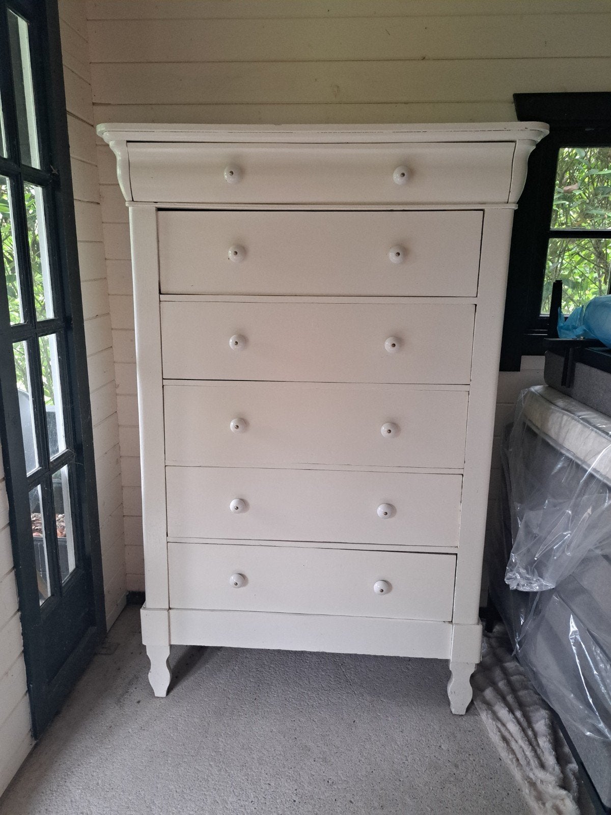 Brocante ladekast, Ophalen, Gebruikt, 100 tot 150 cm, 5 laden of meer