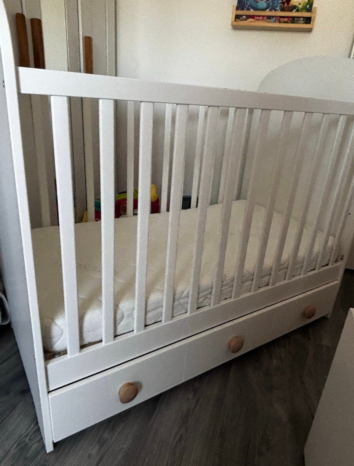 IKEA ledikant (meegroei)+ matras en topper, Ophalen, Gebruikt, Minder dan 140 cm, Matras