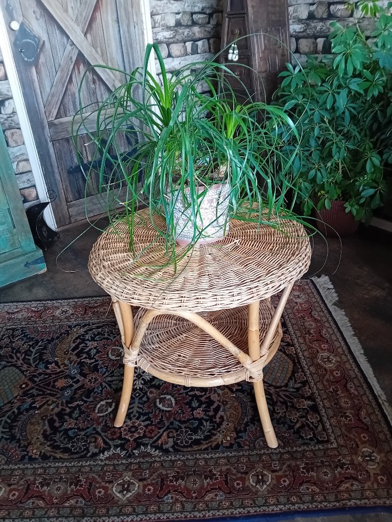 Rieten salontafel, Huis en Inrichting, Ophalen, 50 – 75, 50 tot 100 cm, Rond