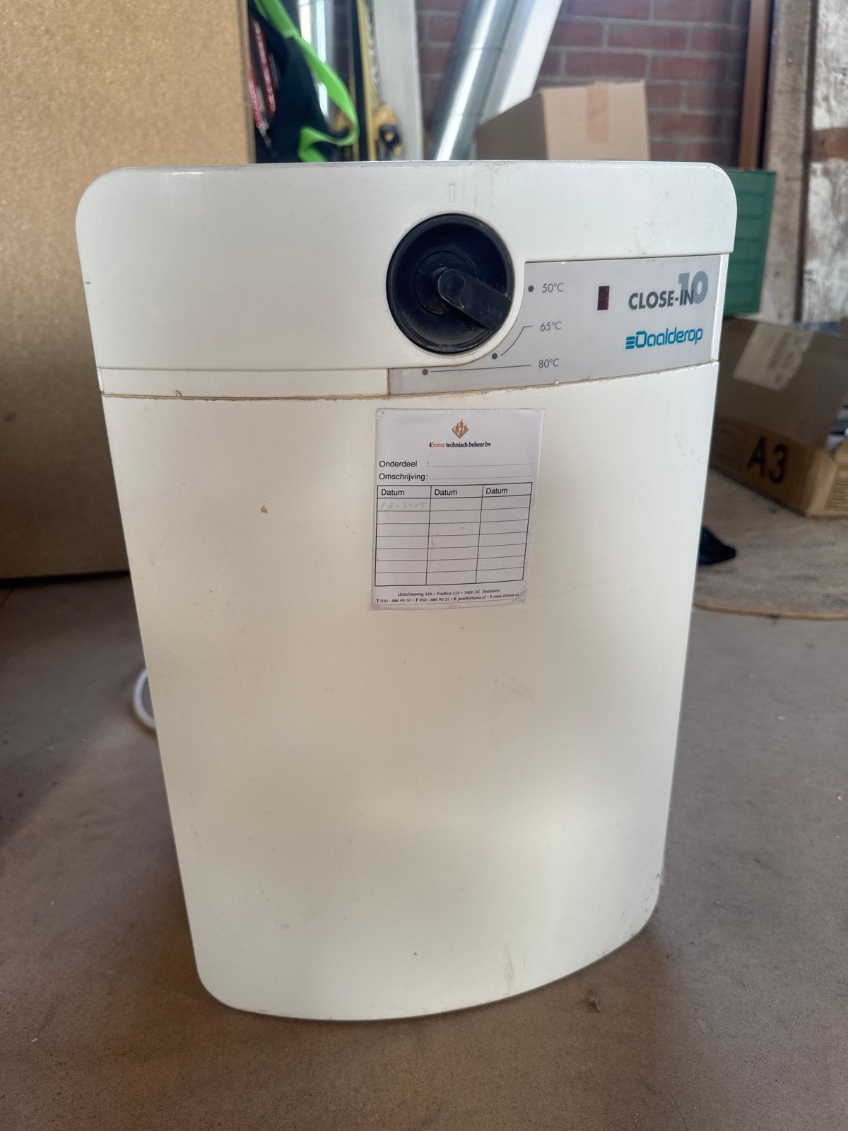 Daalderop Close-in boiler 10 liter, Doe-het-zelf en Verbouw, Geisers en Boilers, Ophalen, Gebruikt, Boiler, Minder dan 20 liter