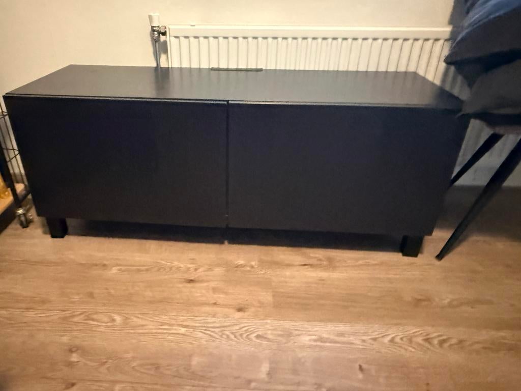 Ikea besta tv meubel zwart, 150 tot 200 cm, Ophalen of Verzenden, Zo goed als nieuw, Minder dan 100 cm