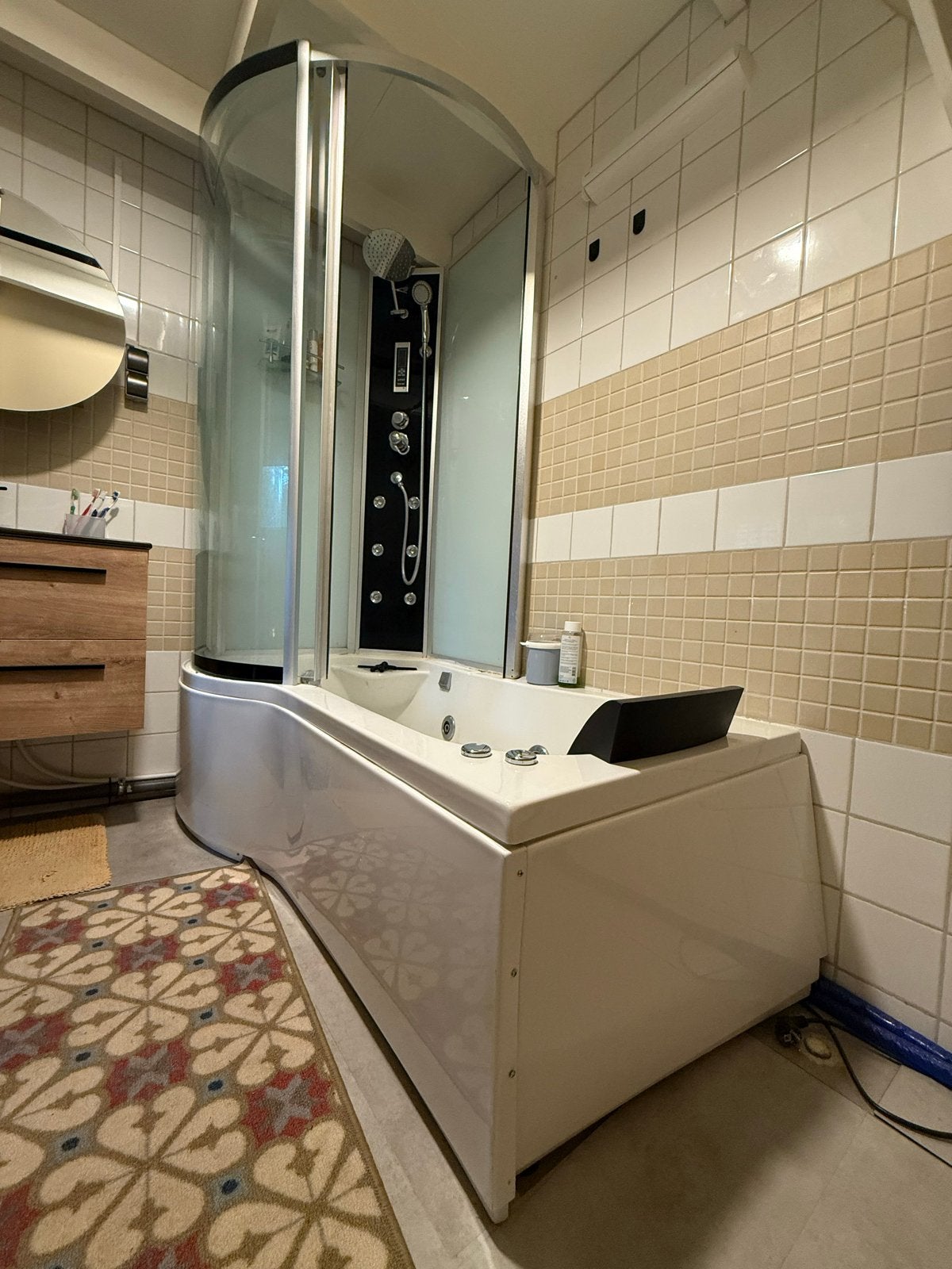Douche bad whirlpool combi, Ophalen, Gebruikt, Met bad