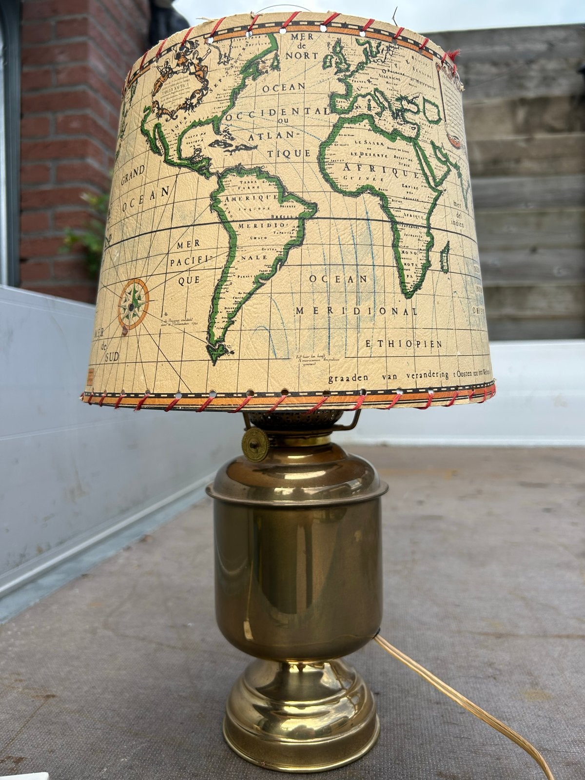 Den Haan Rotterdam Scheepslamp - Wereldkaart Design, Antiek en Kunst, Ophalen of Verzenden