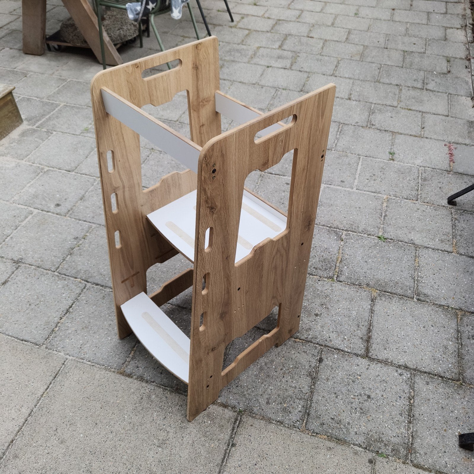 Leertoren kind hout, Huis en Inrichting, Krukjes, Ophalen, In hoogte verstelbaar, Gebruikt, Hout