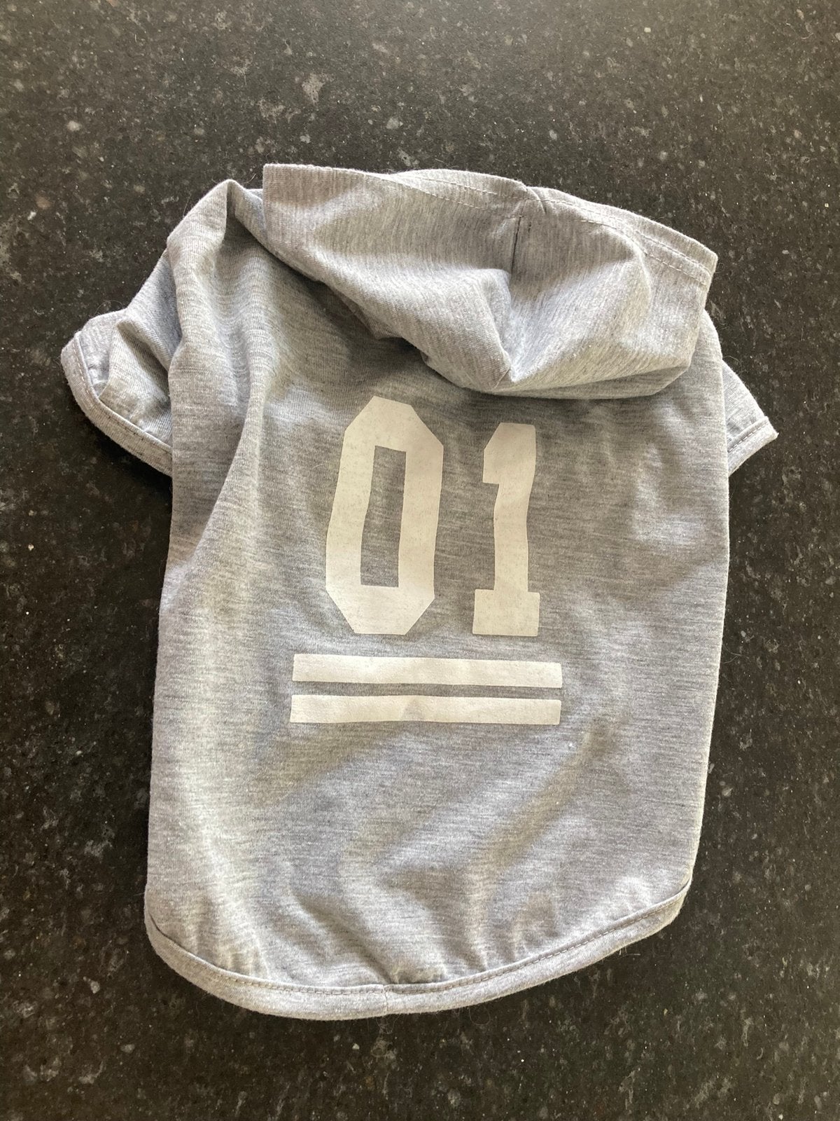 Honden hoodie kleur grijs lengte 28 cm, Dieren en Toebehoren, Ophalen of Verzenden, Zo goed als nieuw, Hondenshirt, Met capuchon