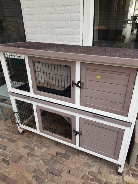 konijnenhok 2 lagen te koop, Dieren en Toebehoren, Ophalen, 90 cm of meer, Hok, 110 cm of meer