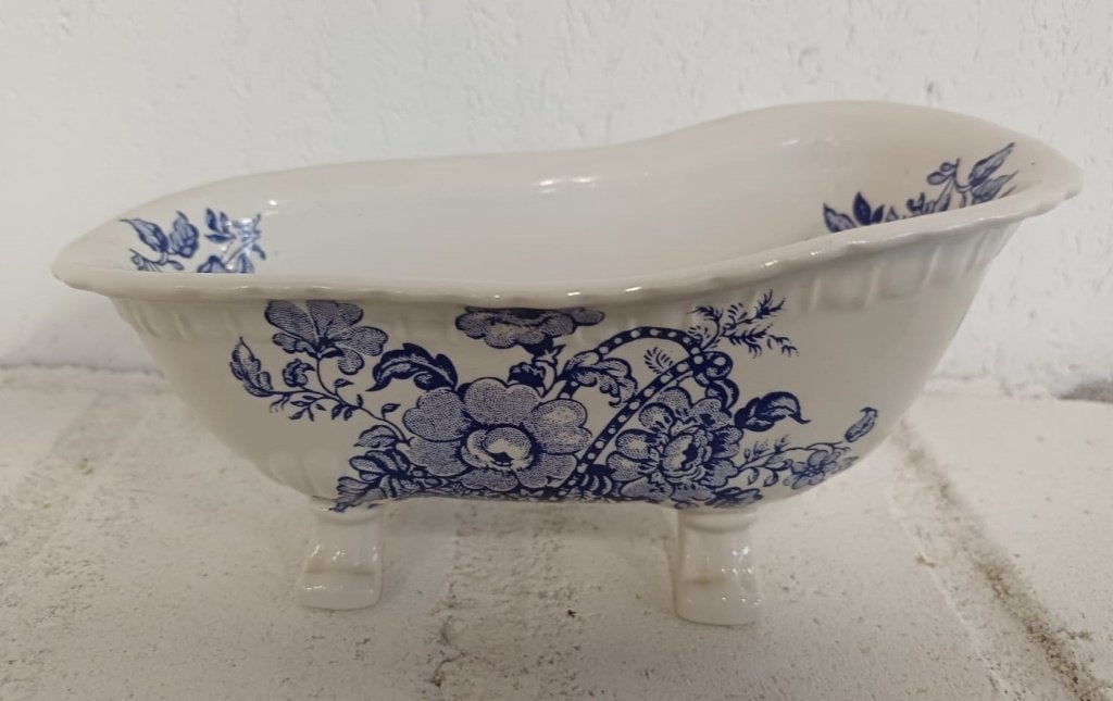 Vintage keramisch zeepbakje met bloemenprint, Antiek en Kunst, Ophalen of Verzenden